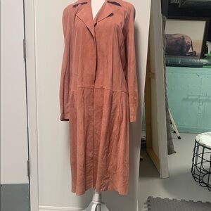 Deep pink Suede Long Coat